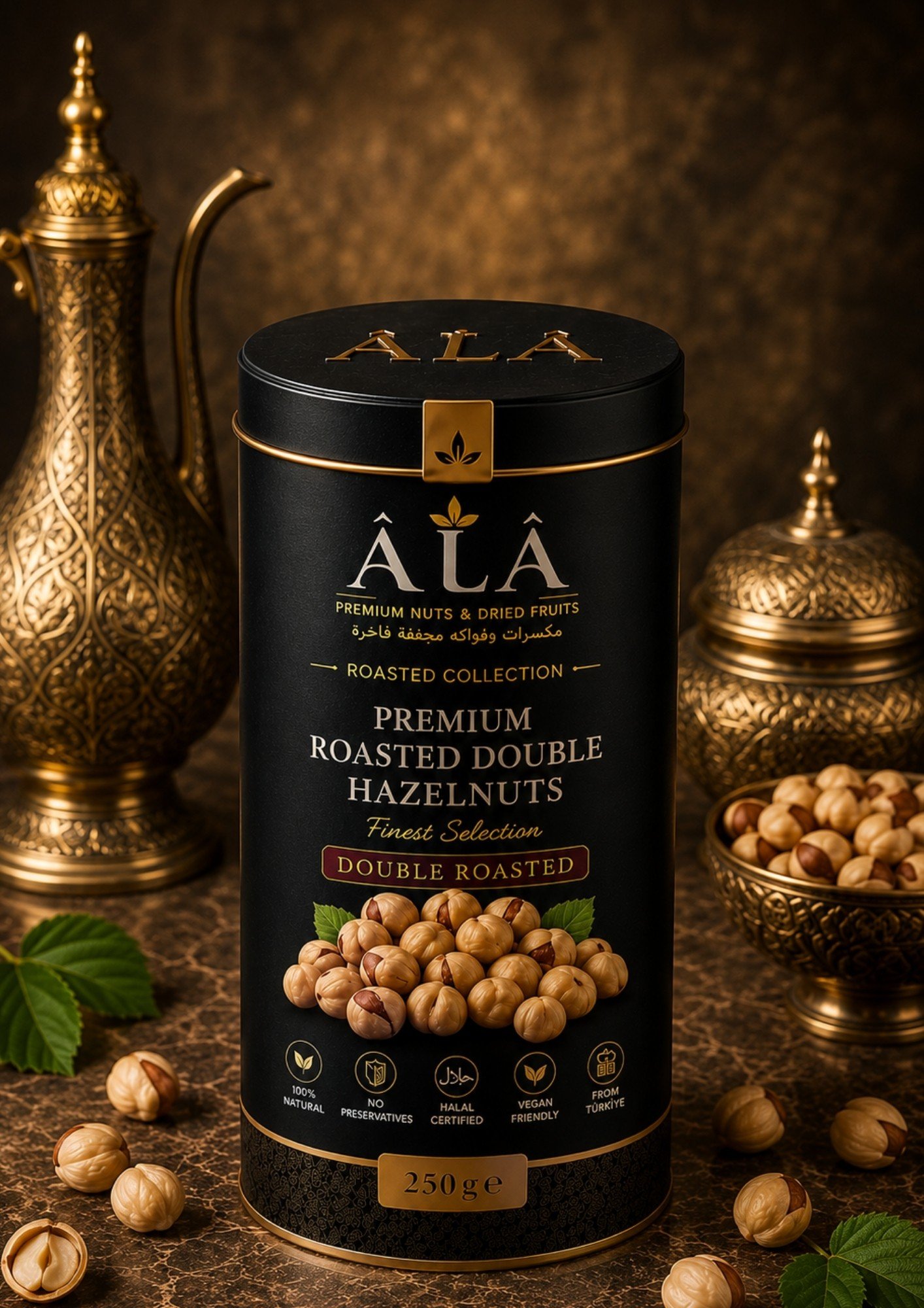 ÂLÂ Double Roasted Hazelnuts, premium gift tin